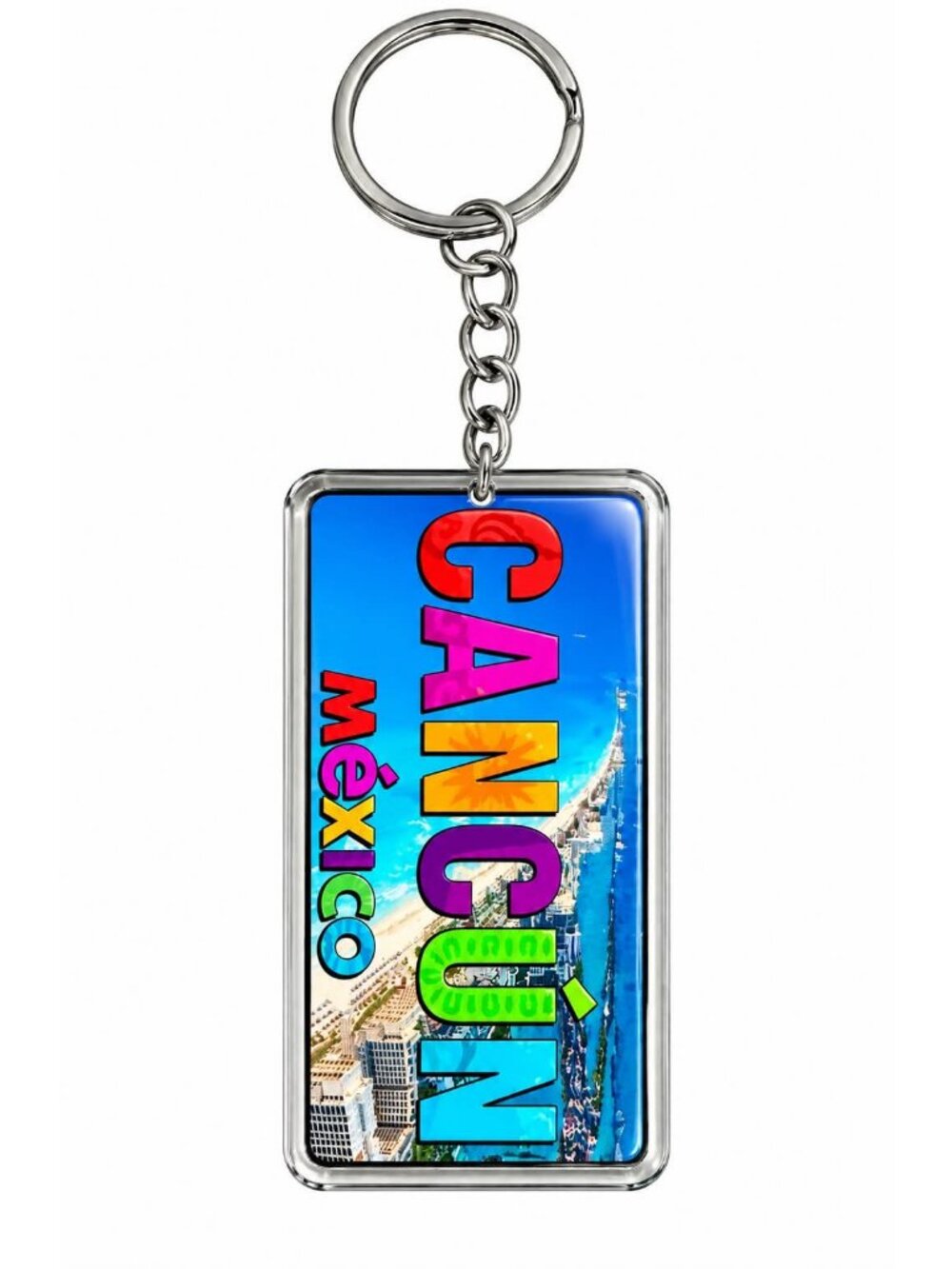 Cancun Mexico Colorful Beach Souvenir Keychain